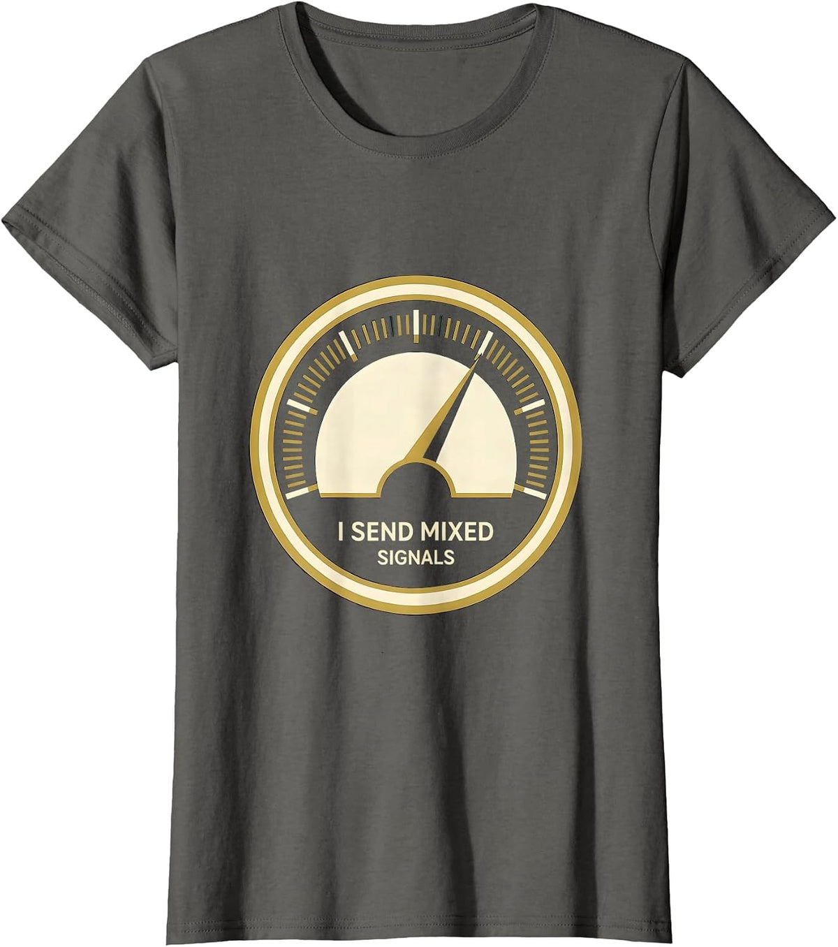 Women's I Send Mixed Signals Funny Ham Radio Operator Humor T-Shirt - Asphalt Grey