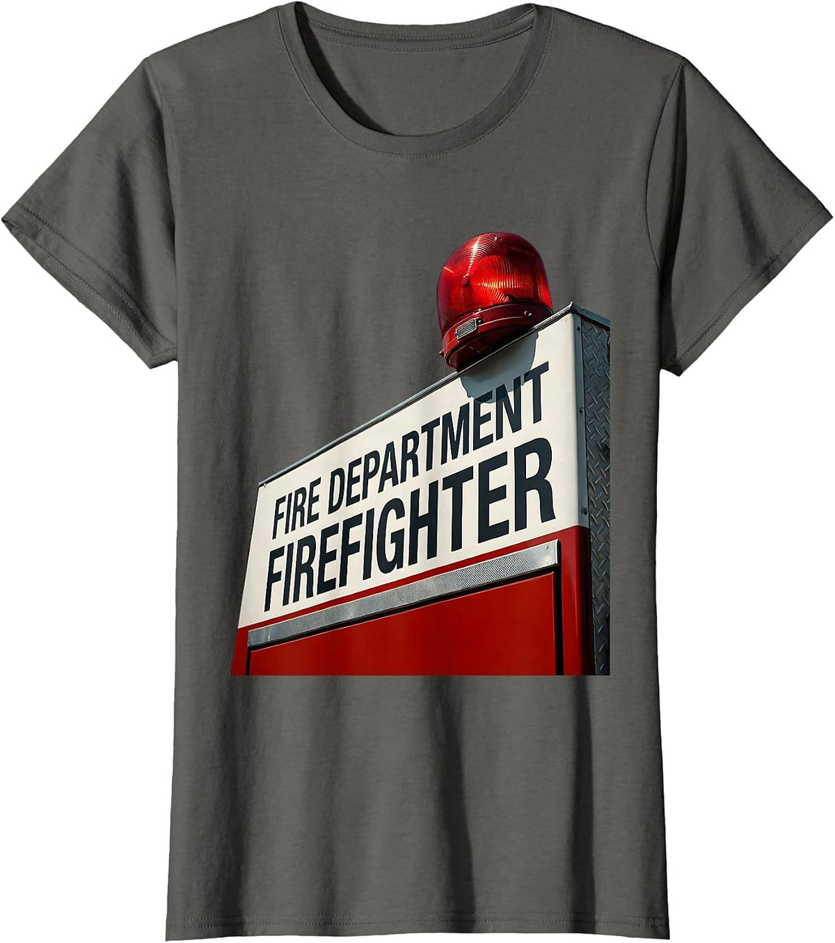 Women's FIRE DEPARTMENT FIREFIGHTER Constructivist Fireman Pride T-Shirt - Asphalt Grey