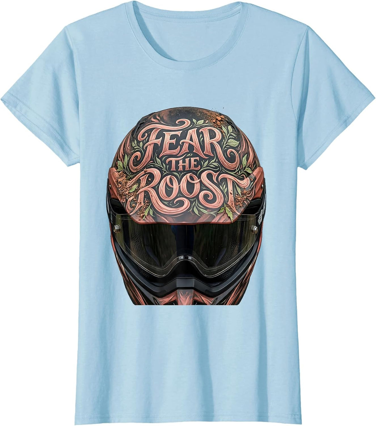 Fear the Roost Motocross Dirt Bike Design T-Shirt - Baby Blue