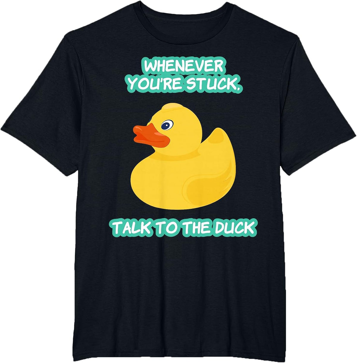 Funny Programmer Talk to The Duck T-Shirt - Black