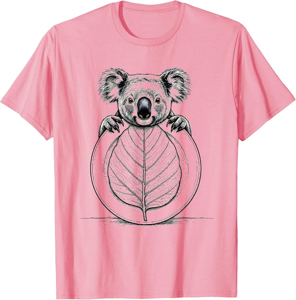 Men's Koala Leaf Grip Funny Animal Lover Humor T-Shirt - Pink