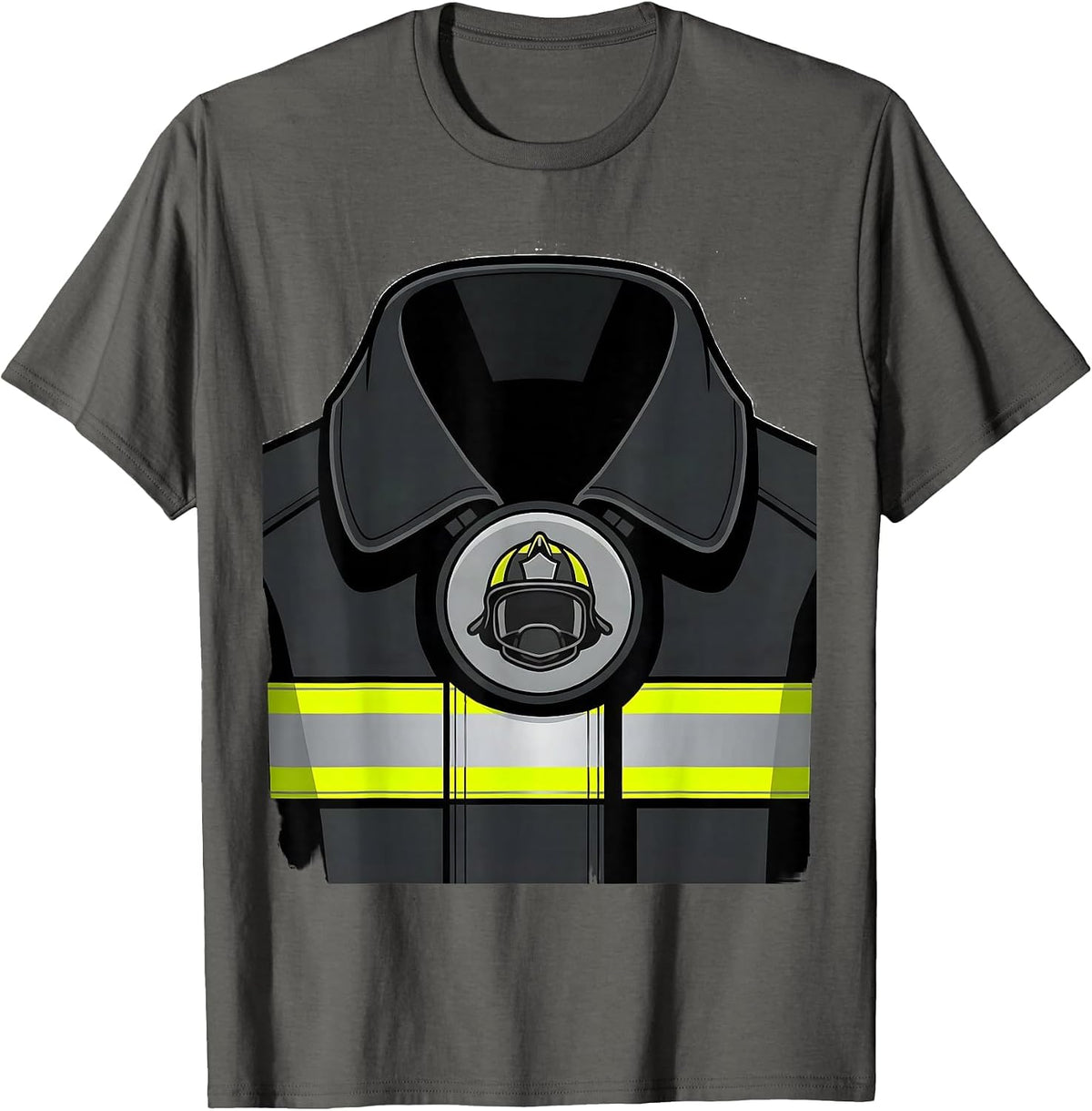 Firefighter Coat Costume Fireman Humor T-Shirt - Asphalt Grey