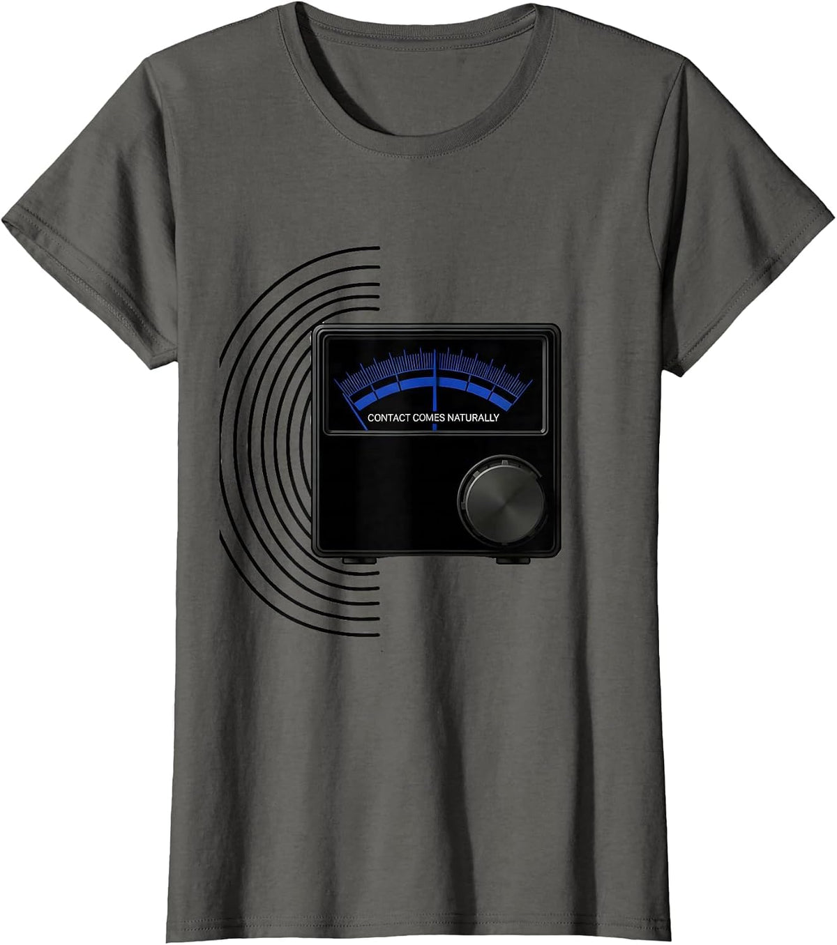 Women's Contact Comes Naturally Swiss International Ham Radio T-Shirt - Asphalt Grey