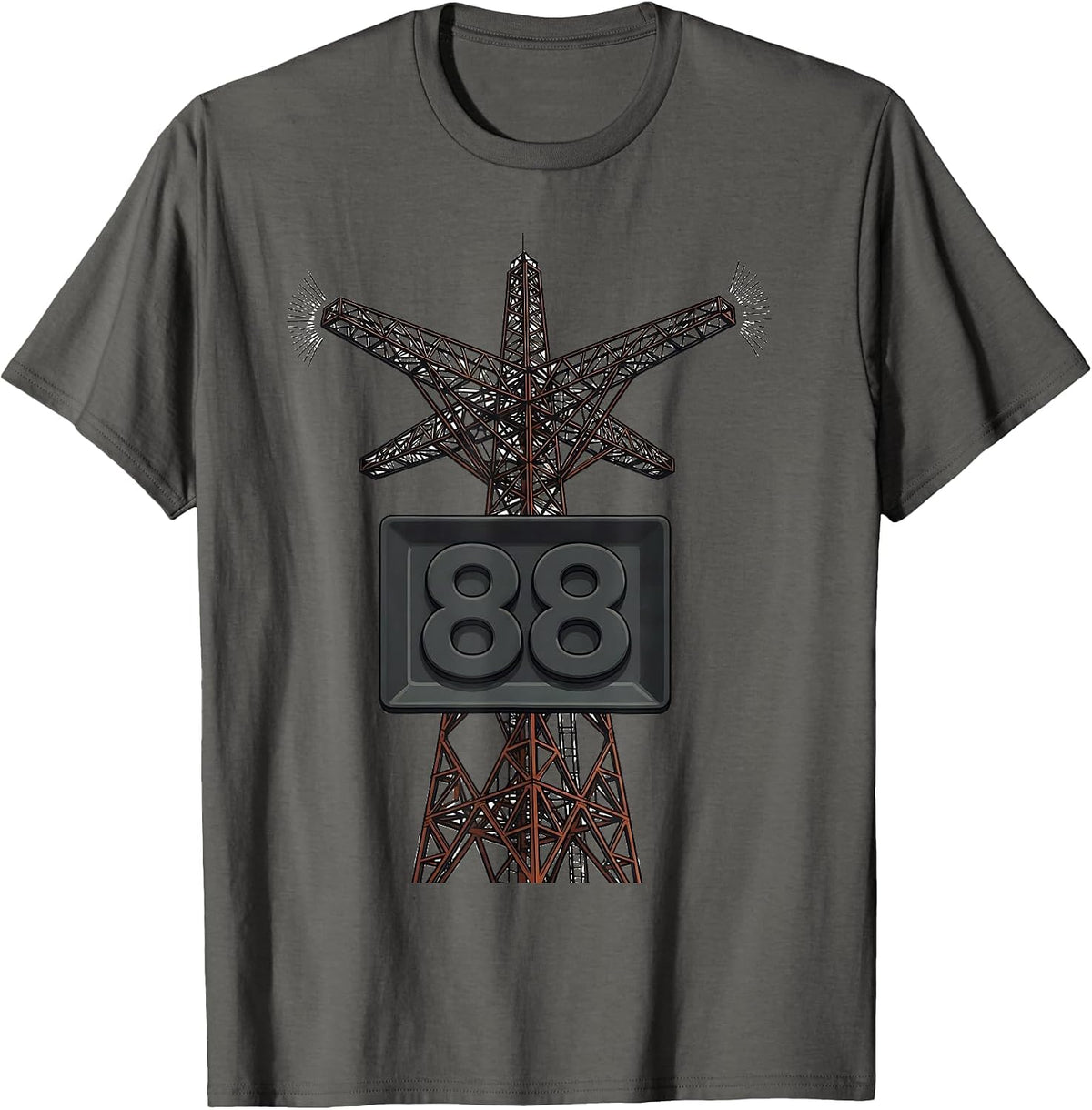 Men's 88 Patriotic Ham Radio Operator Hobbyist Humor T-Shirt - Asphalt Grey