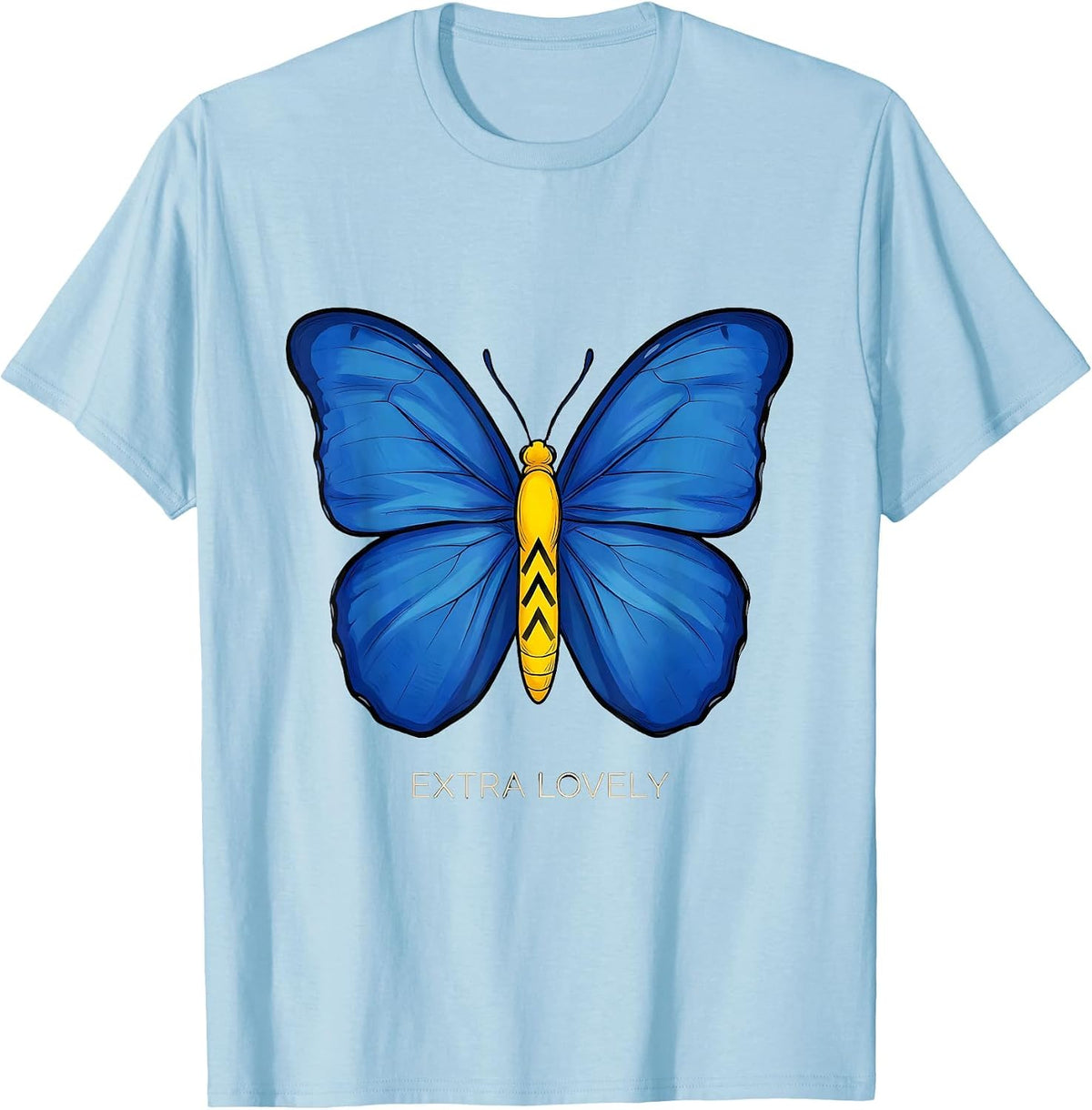 Extra Lovely Heartfelt Down Syndrome Awareness Family T-Shirt - Baby Blue