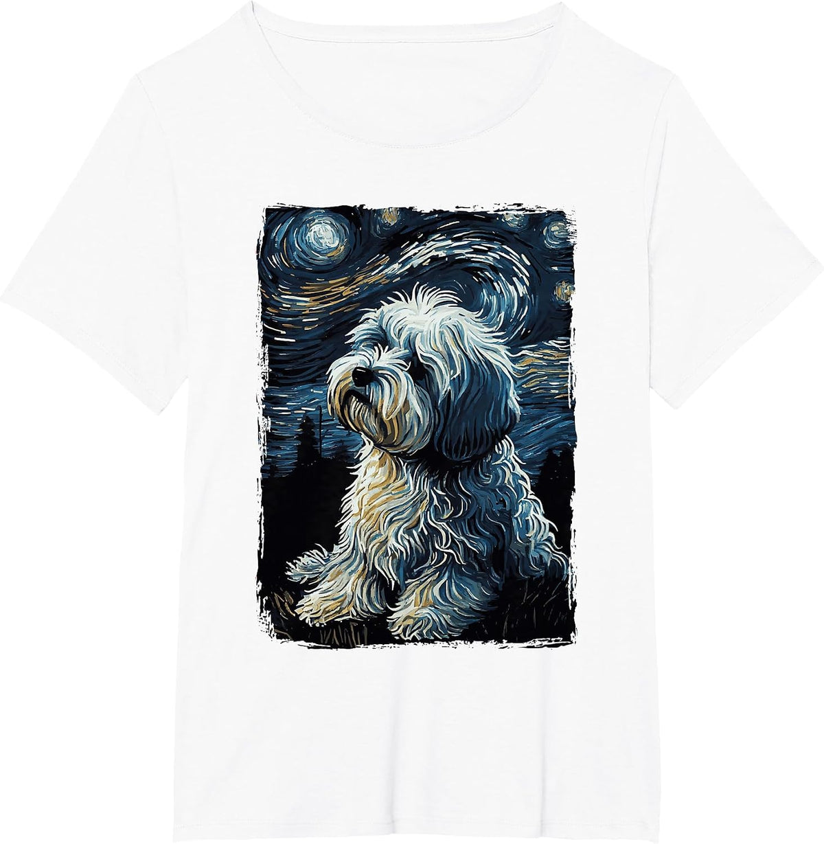 Havanese Dog Starry Night T-Shirt - White