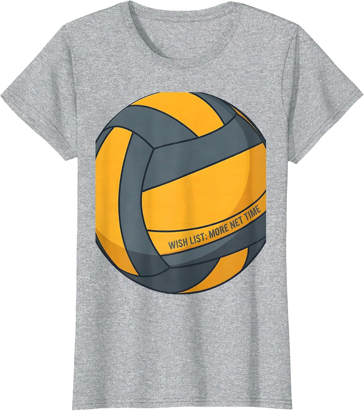 Women's Wish List: More Net Time Funny Volleyball Player Gift T-Shirt - Heather Grey