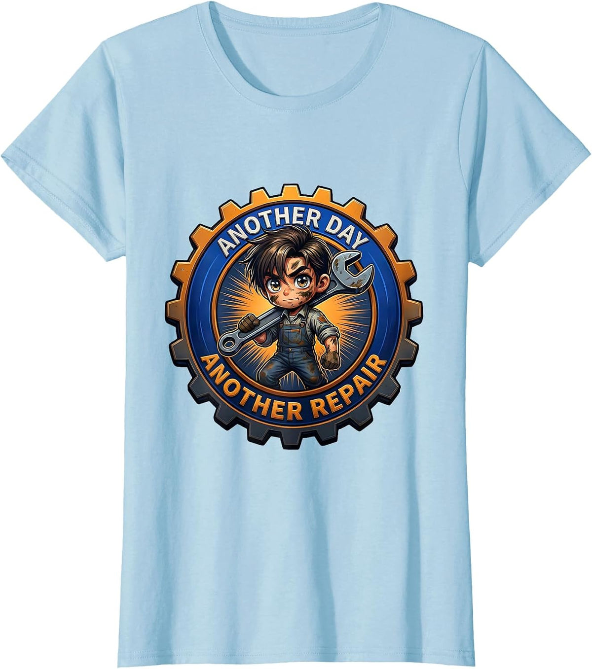 Another Day Another Repair Mechanic Design T-Shirt - Baby Blue