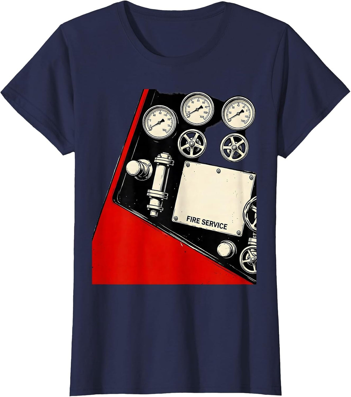 Women's Fire Service Constructivist Firefighter Humor Fireman Pride T-Shirt - Navy Blue