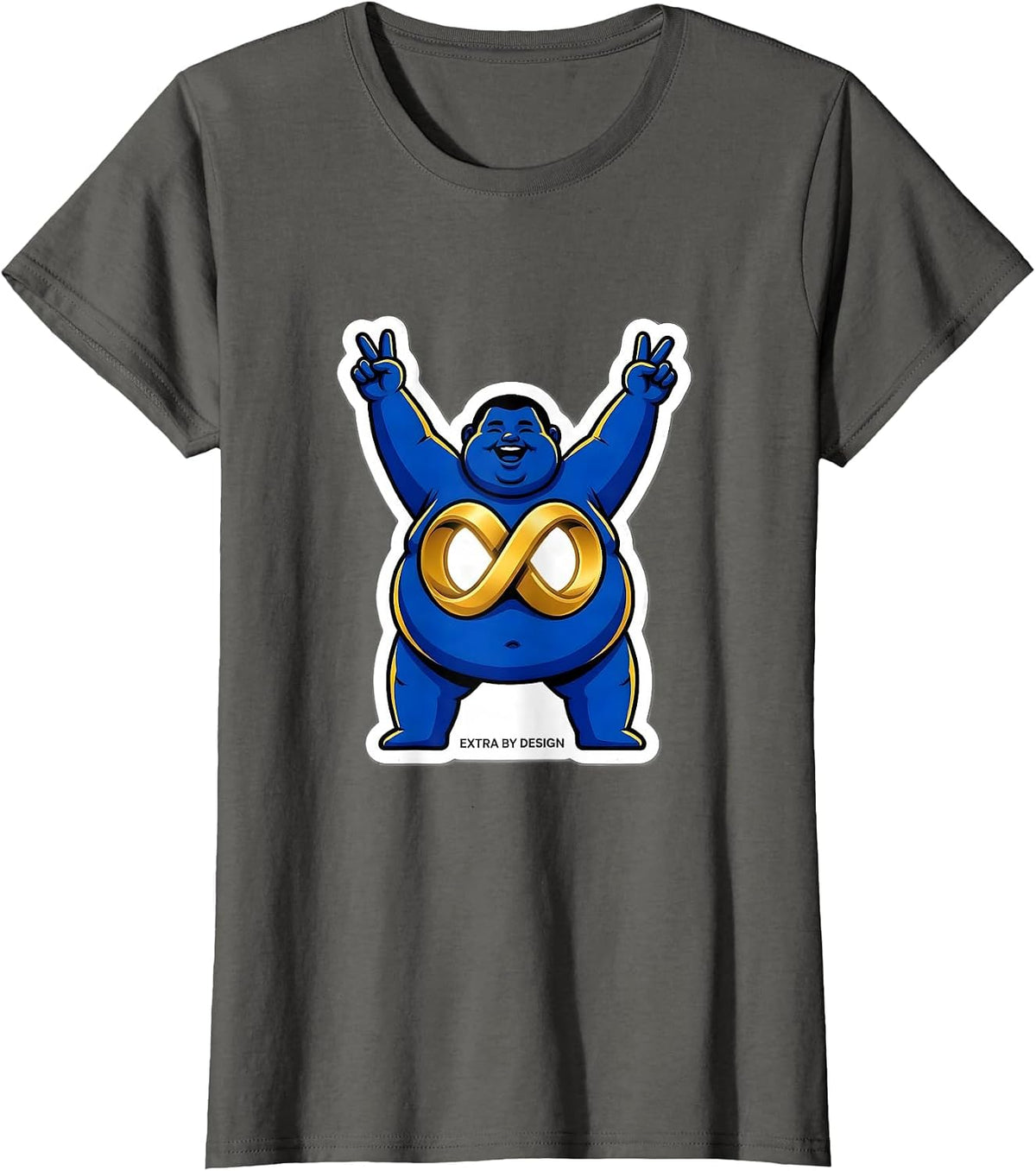 Women's Extra By Design Funny Down Syndrome Awareness Extra T-Shirt - Asphalt Grey