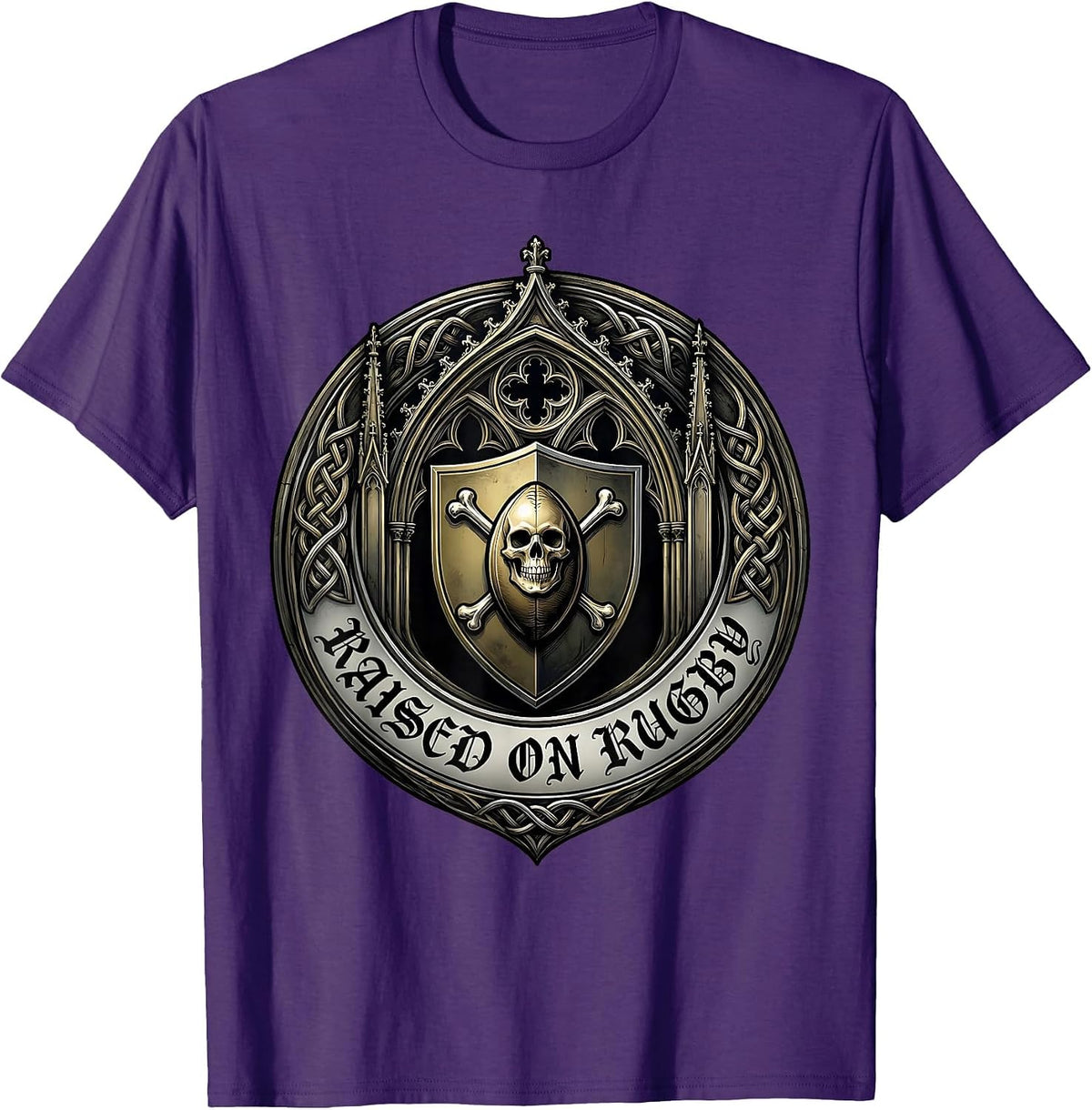 Raised on Rugby Passionate Fan Design T-Shirt - Purple
