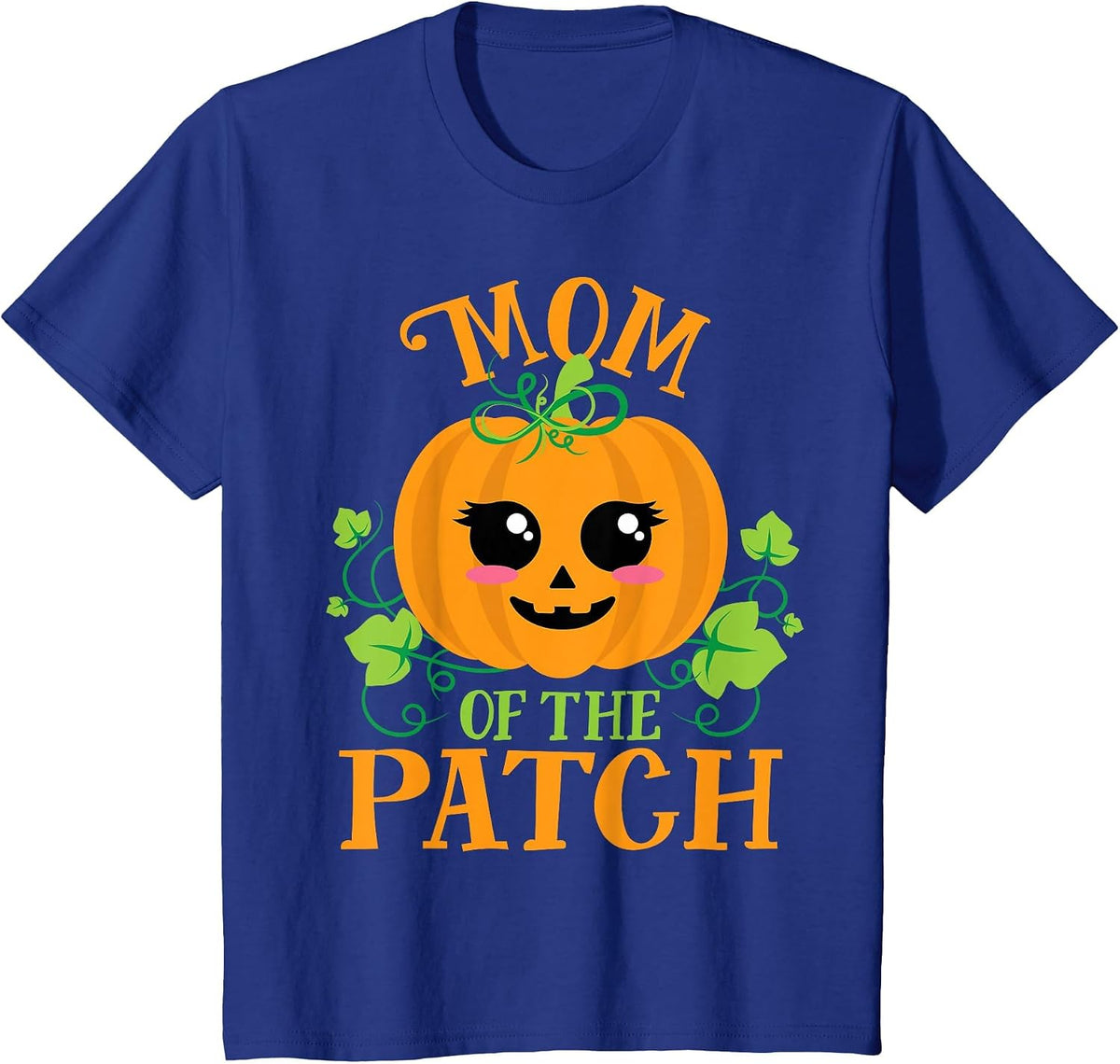 Mom Pumpkin of the Patch Matching Family Set Mommy Halloween T-Shirt - Royal Blue