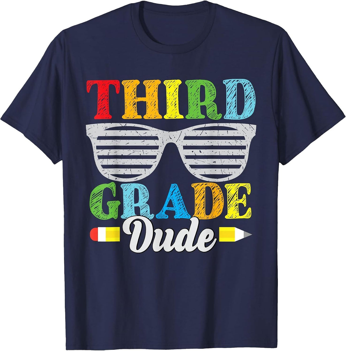 Third Grade Dude Funny Back to School Kids Toddlers T-Shirt - Navy Blue