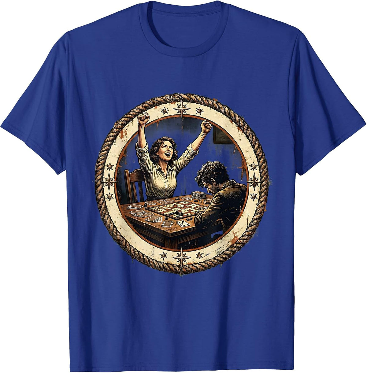 Board Game Night Champion Couples Funny Design T-Shirt - Royal Blue