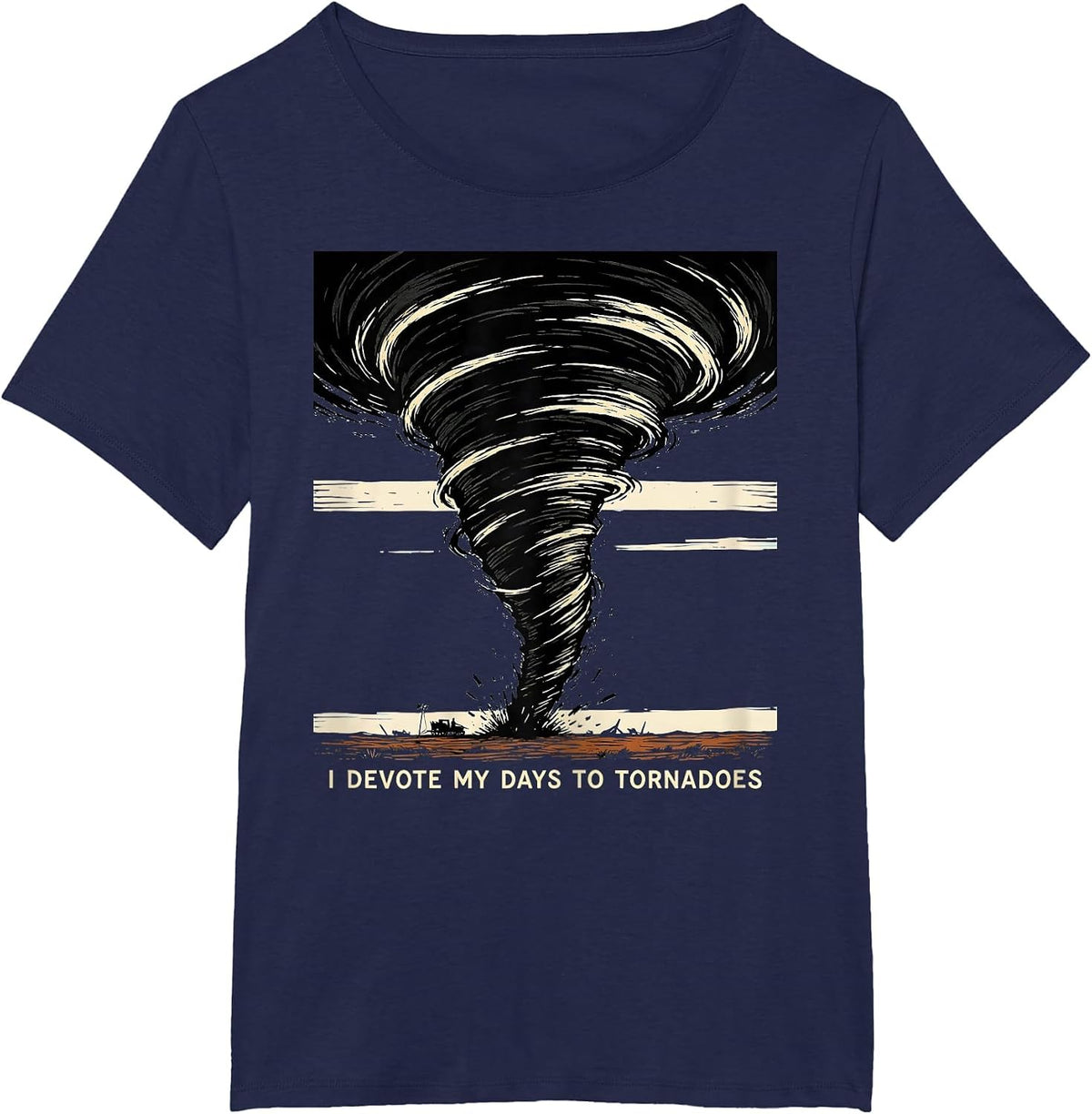 Women's I Devote My Days To Tornadoes Funny Storm Chaser Meteorology T-Shirt - Navy Blue