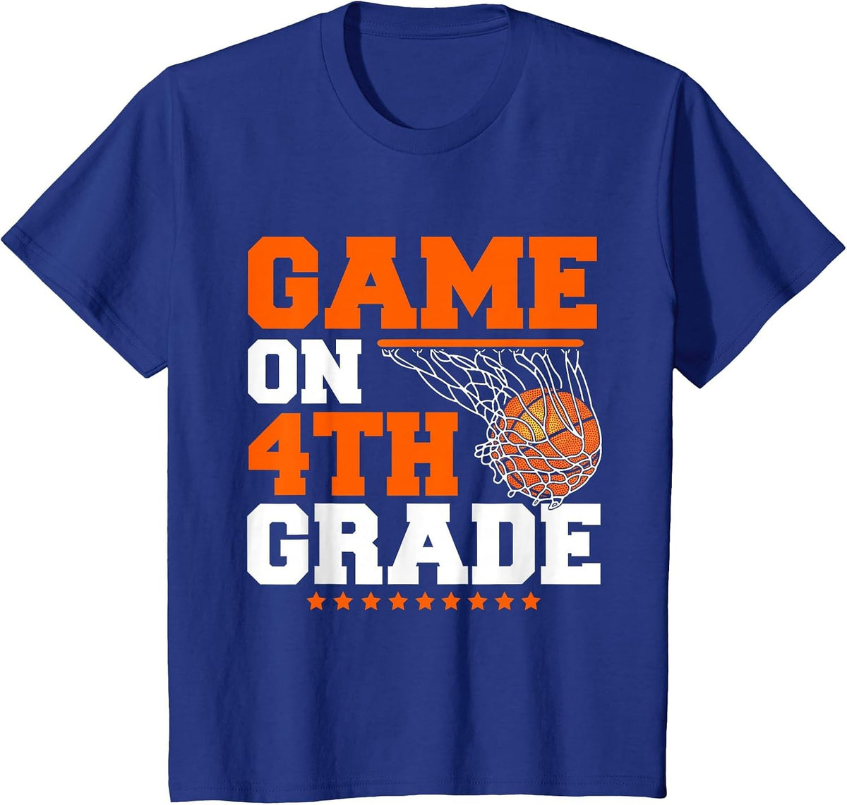 Funny Game On 4th Grade Basketball Player Back to School Kid T-Shirt - Royal Blue
