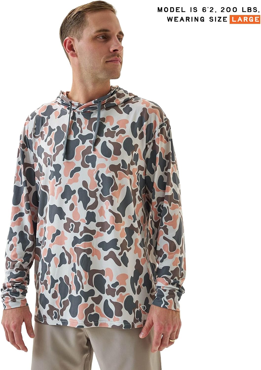 Burlebo Men’s Performance Hoodie – Lightweight Long Sleeve Pullover, Athletic Fit, Moisture-Wicking, Sun Protection - size