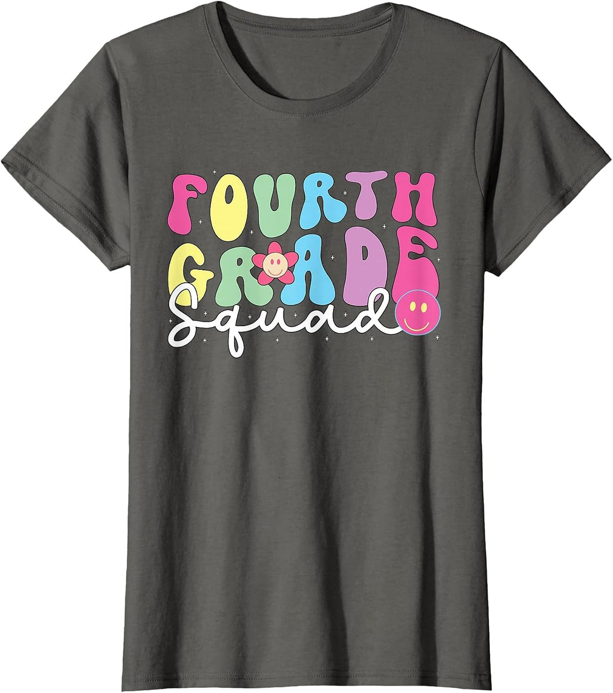 4th Grade Squad Fourth Teacher Student Team Back to School T-Shirt - Asphalt Grey