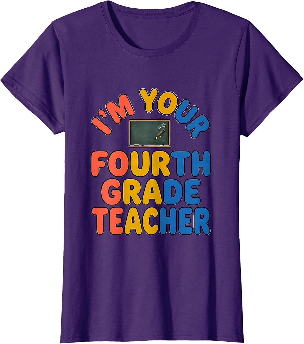 I'm Your Fourth Grade Teacher Cute Vintage Graphic Fourth T-Shirt - Purple