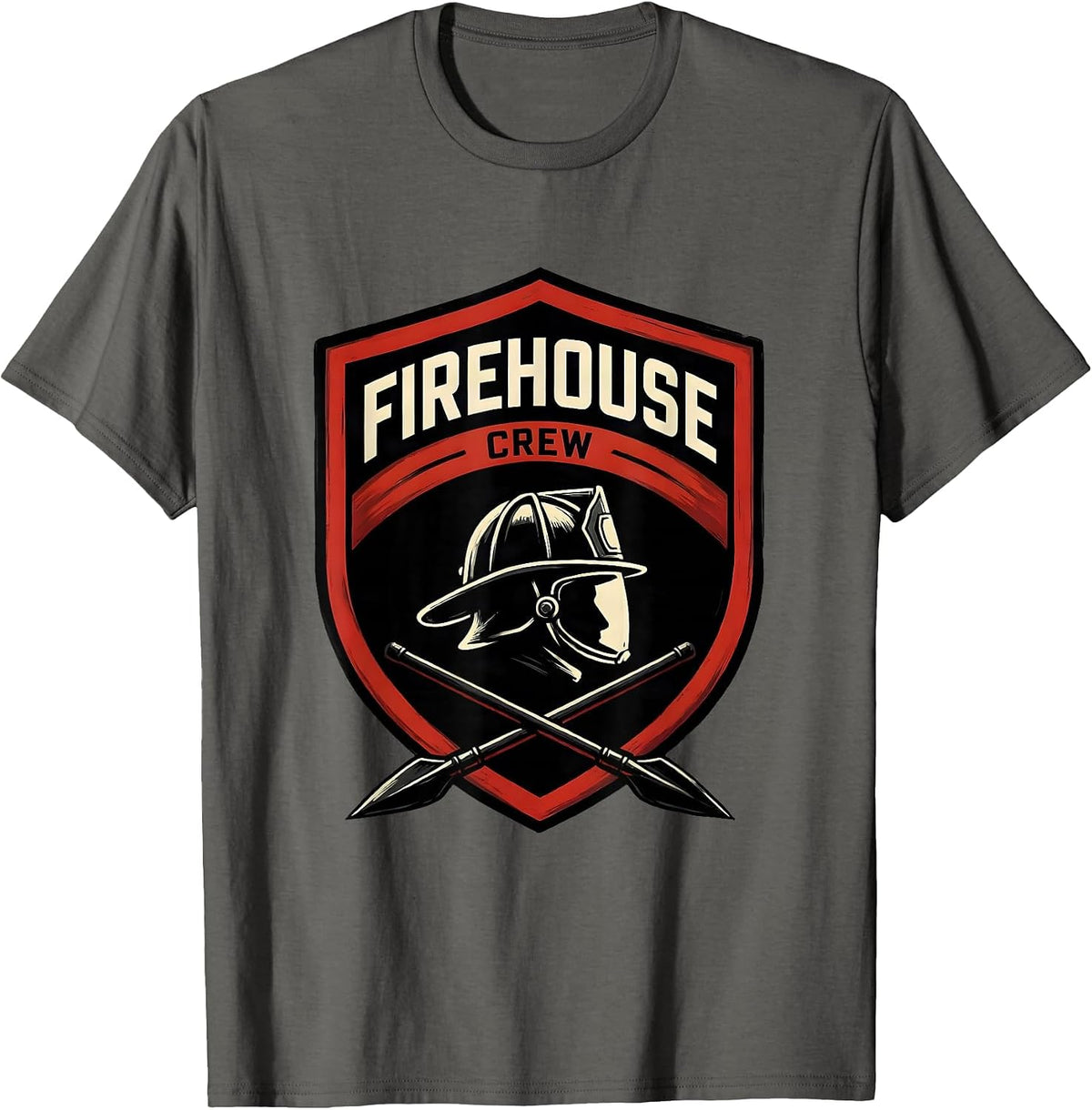 Firehouse Crew Sign Painter Firefighter Family Pride T-Shirt - Asphalt Grey