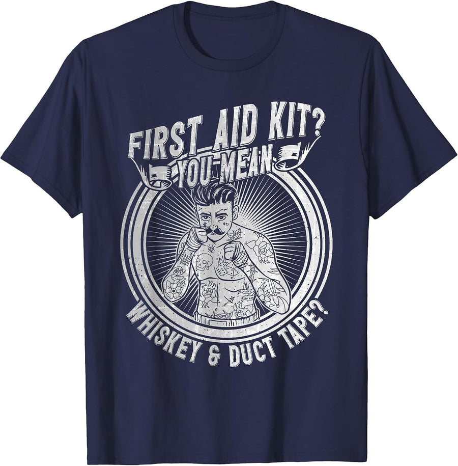 Bare Knuckle Boxing Outfit Old School Boxer MMA Fighter T-Shirt - Navy Blue