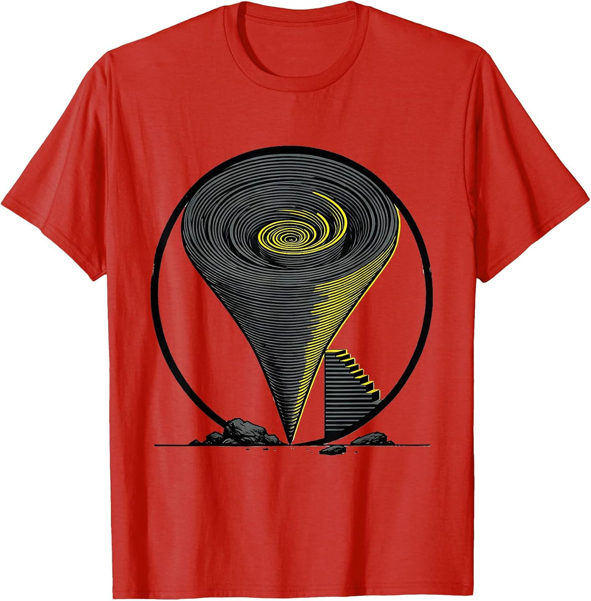 Men's Sealed Tornado Badge Screenprint Storm Chaser Kids T-Shirt - Red