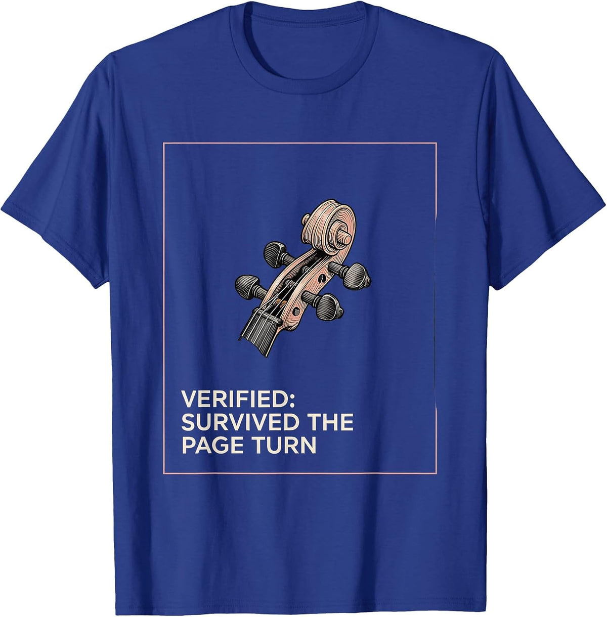 Men's Verified Survived The Page Turn Editorial Conceptual Band T-Shirt - Royal Blue
