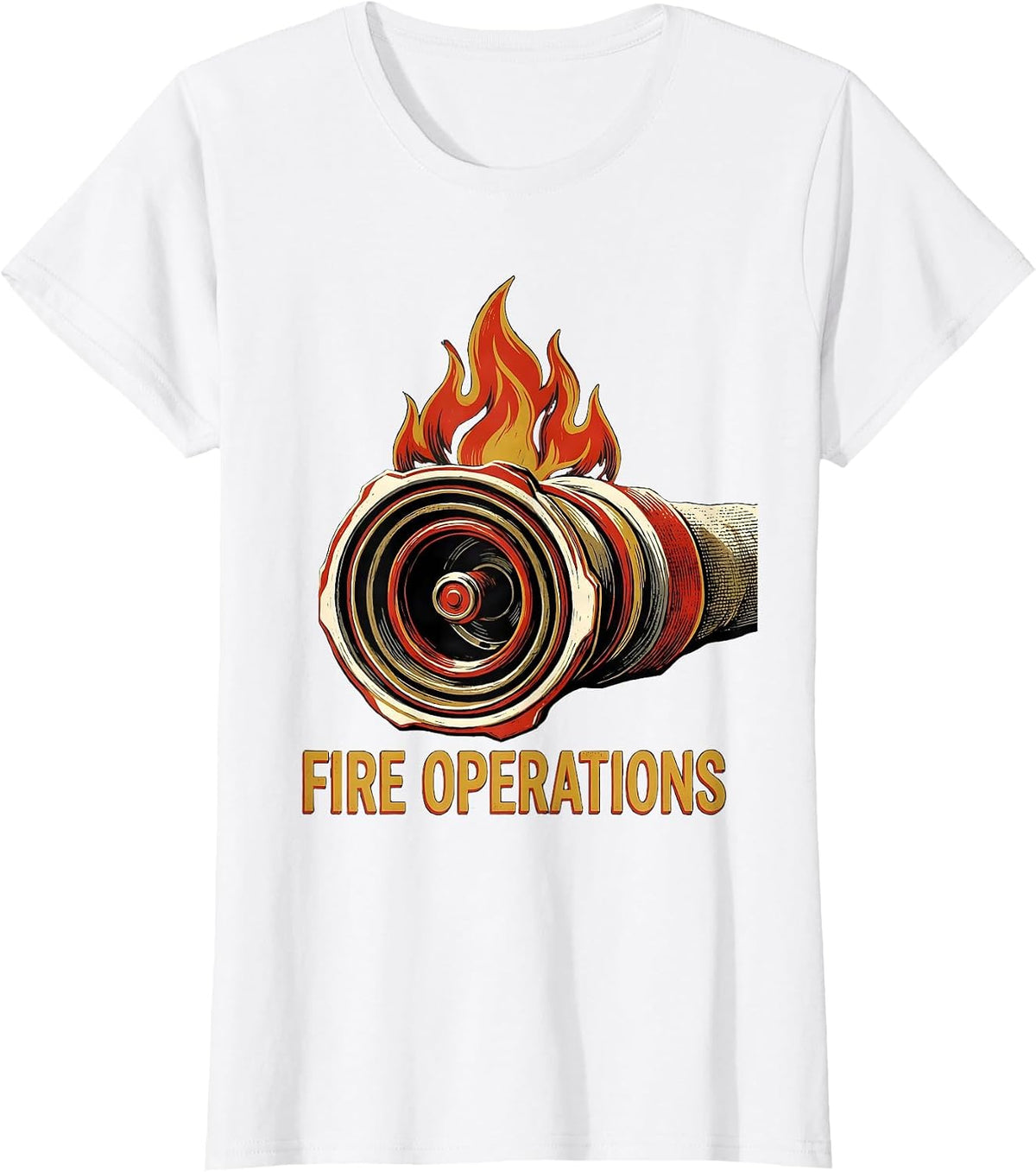Fire Operations Screenprint Firefighter Humor Occupation T-Shirt - White
