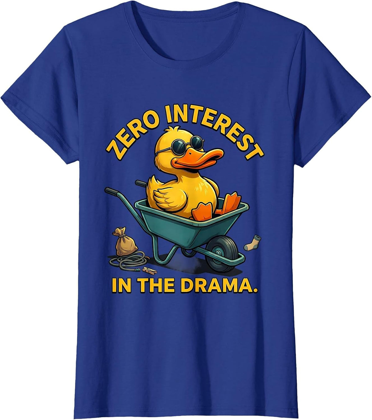 Women's Zero Interest In The Drama Funny Duck Mascot Novelty Gift T-Shirt - Royal Blue