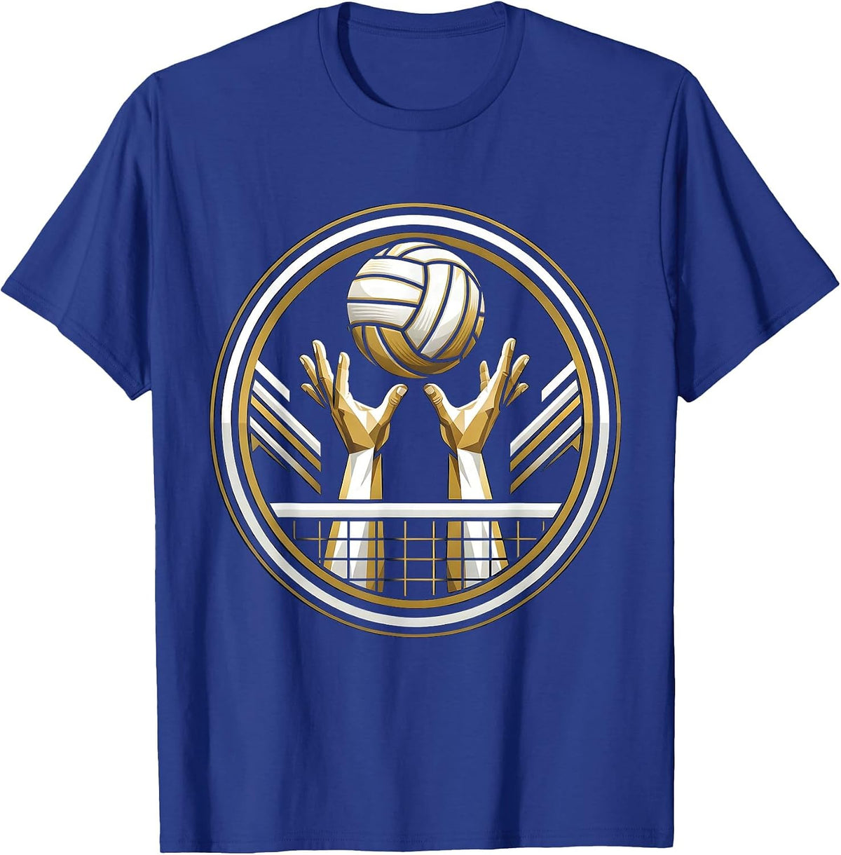 Men's Volleyball Setting Over the Net Graphic T-Shirt - Royal Blue