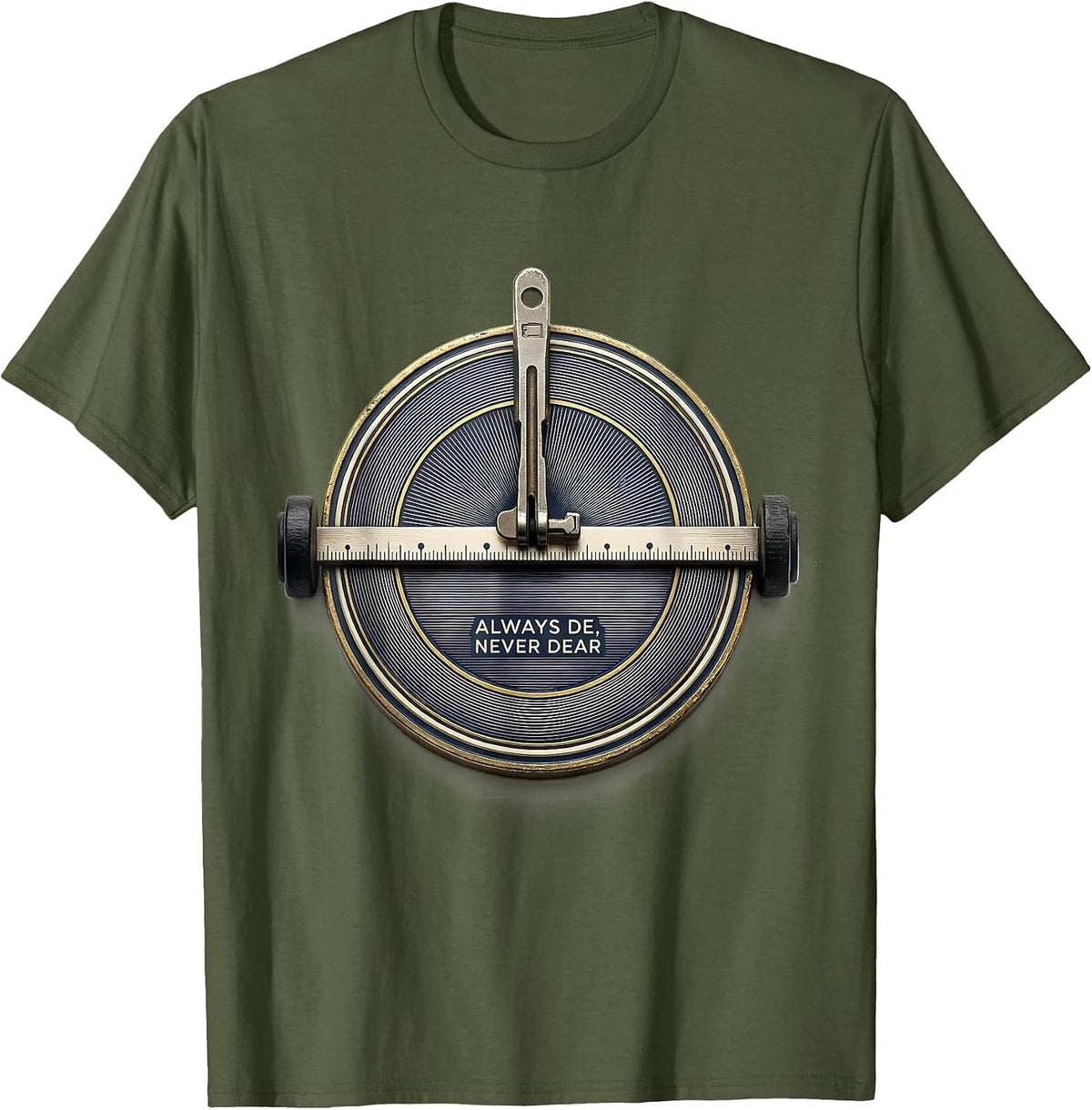 Men's Always DE Never Dear Funny Ham Radio Operator Hobbyist Humor T-Shirt - Olive Green