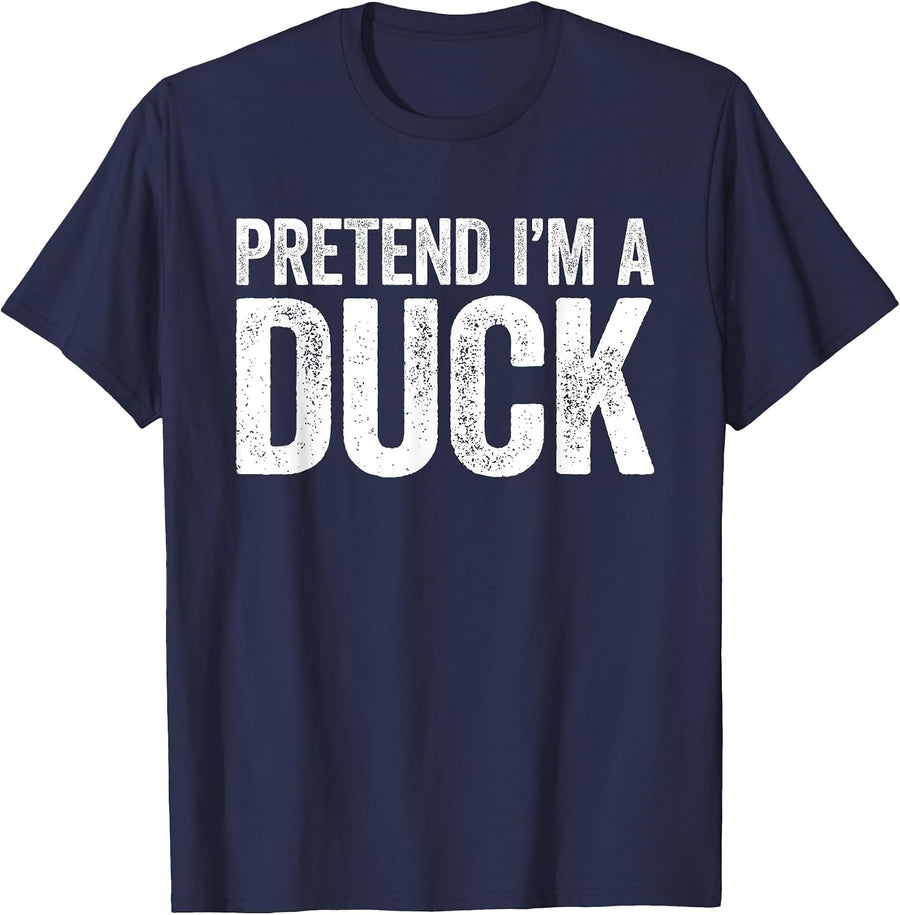 Pretend I'm A Duck Shirt Adult Kids Matching Duck Costume T-Shirt - Navy Blue