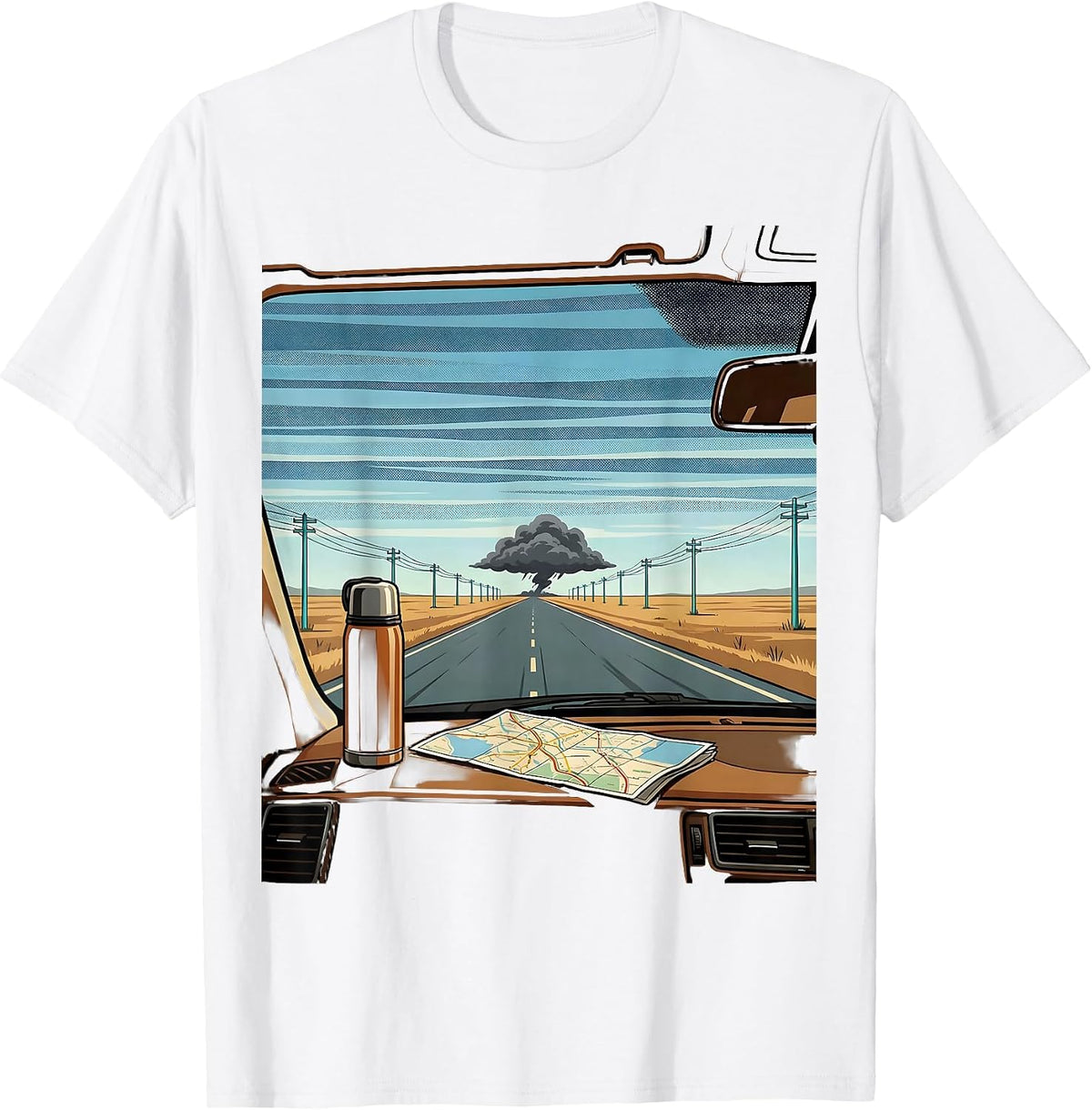 Men's Storm Chaser Wide Plains Tornado Chaser Meteorology T-Shirt - White