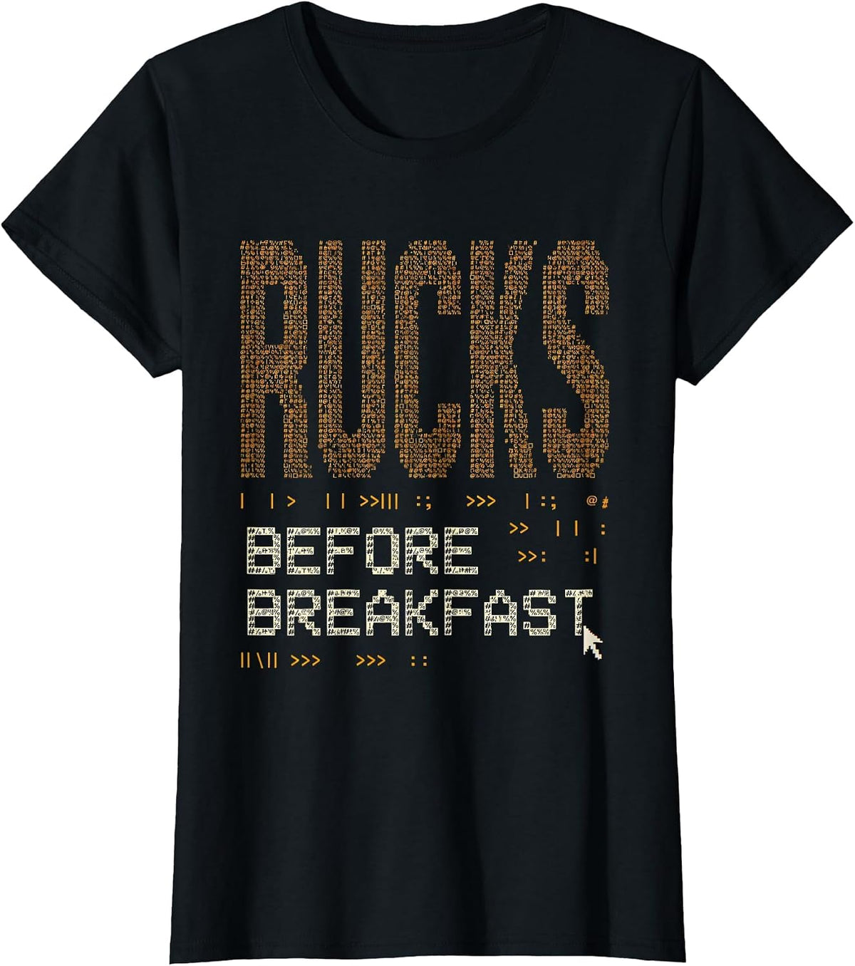 Rucks Before Breakfast Rugby Graphic Design T-Shirt - Black