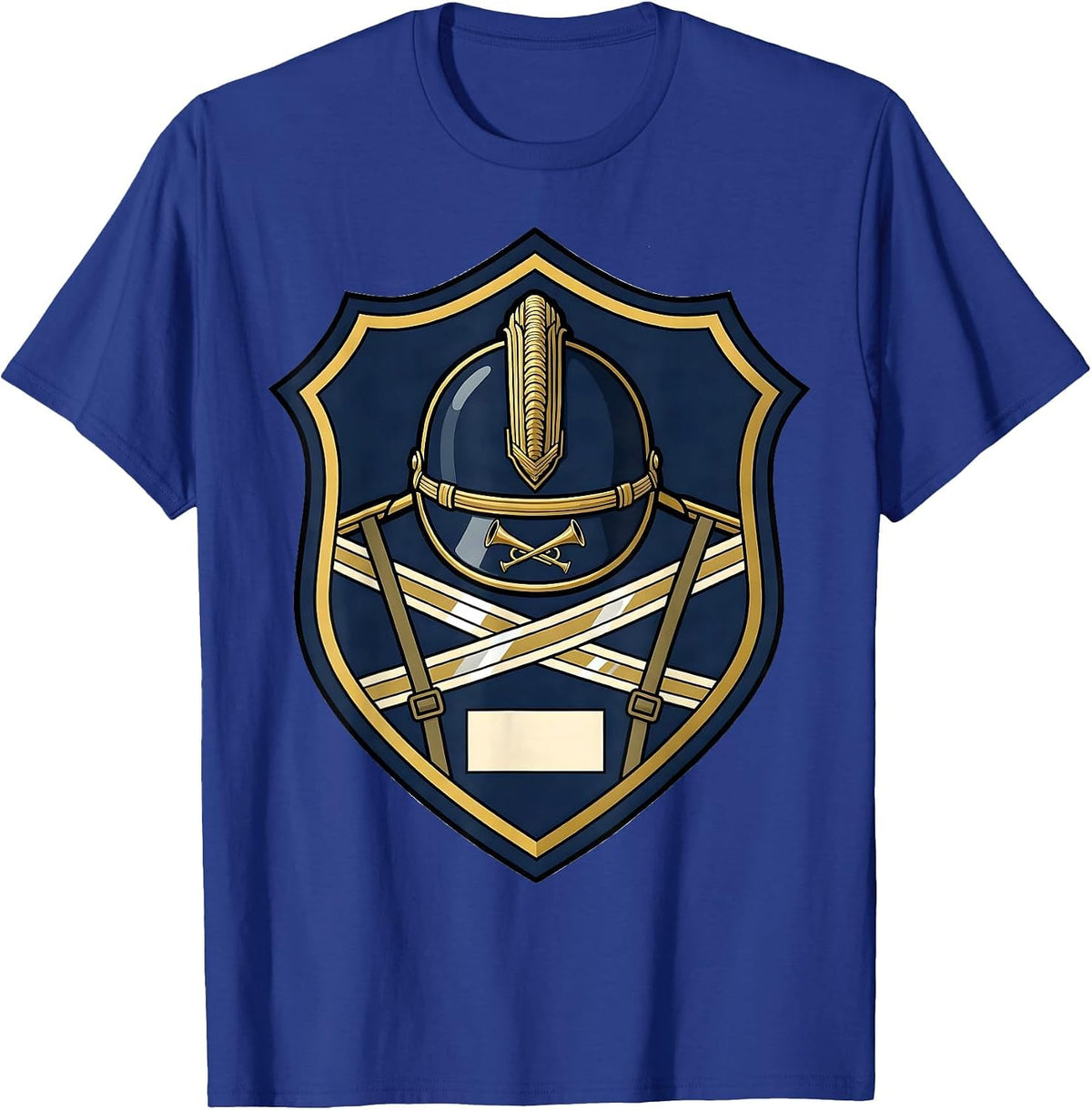 Firefighter Helmet Emblem Fire Department Pride Uniform T-Shirt - Royal Blue
