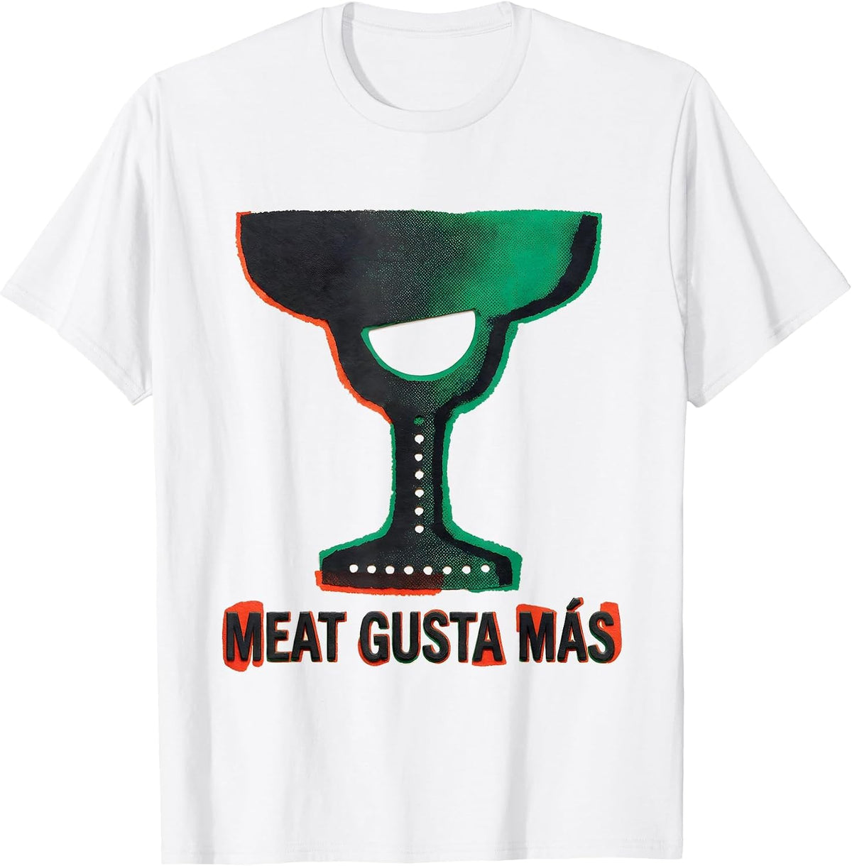 Men's Meat Gusta Más Funny Spanish Pun Cinco De Mayo Party Humor T-Shirt - White