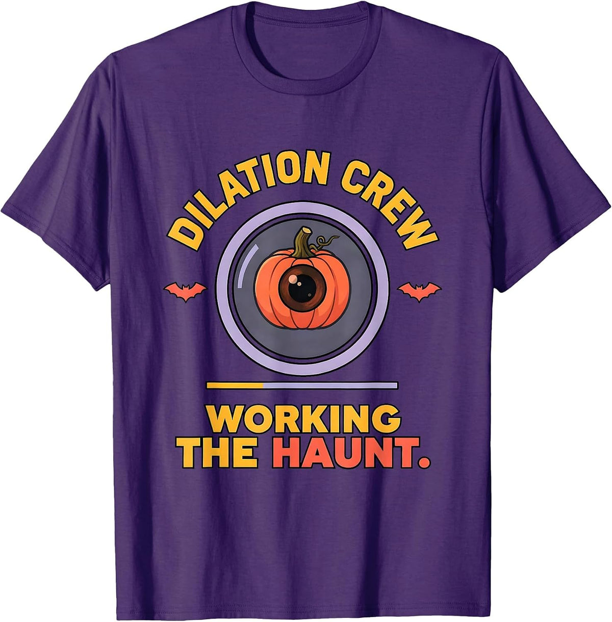 Men's Dilation Crew Working The Haunt Funny Optometrist Halloween T-Shirt - Purple