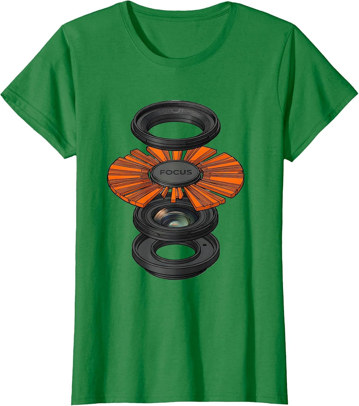 Focus Funny Photographer Camera Hobbyist Gift Humor T-Shirt - Kelly Green