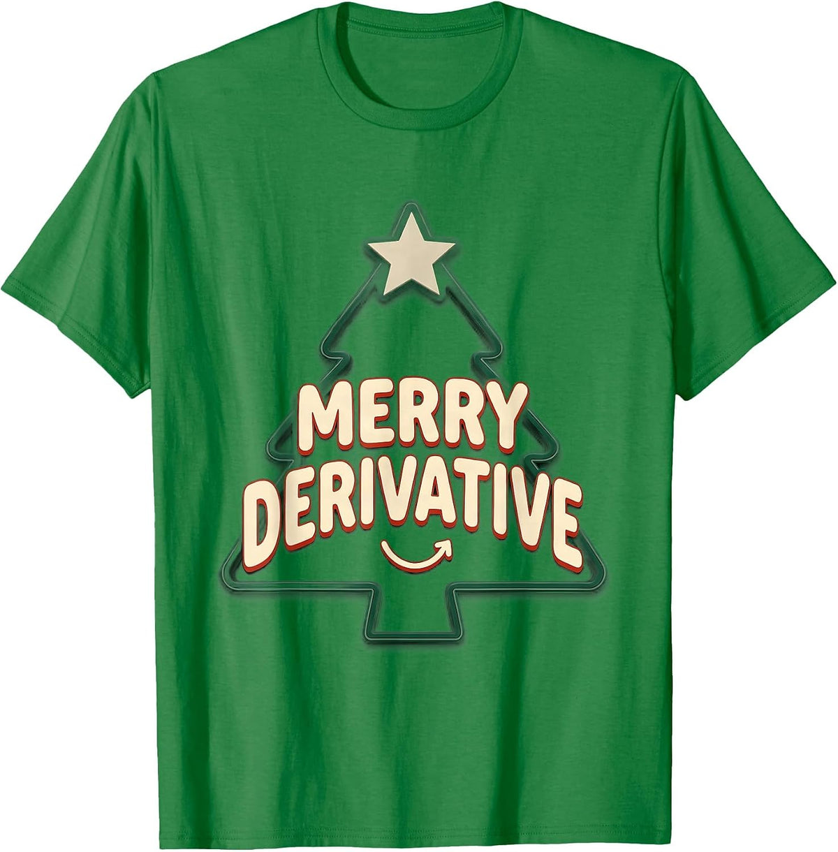 Men's Merry Derivative Math Teacher Christmas Pun Humor T-Shirt - Kelly Green