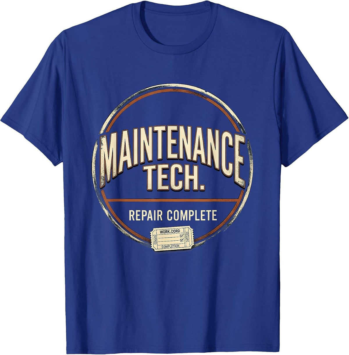 Men's Maintenance Tech Repair Complete Vintage Maintenance T-Shirt - Royal Blue