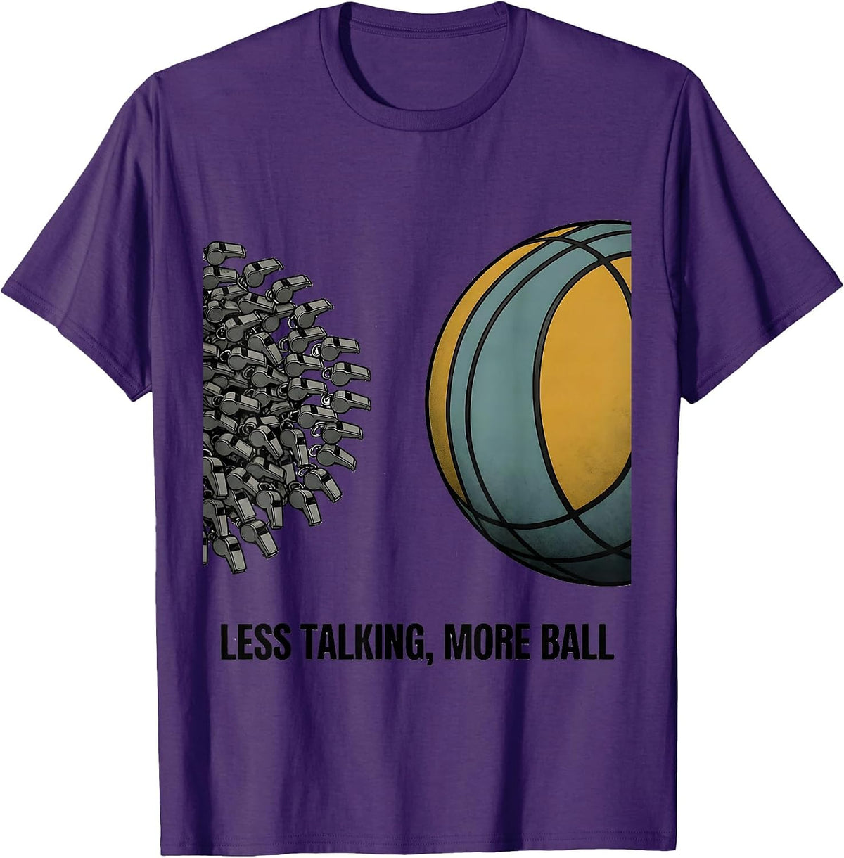 Men's Less Talking More Ball Funny PE Teacher Back To School Gym T-Shirt - Purple