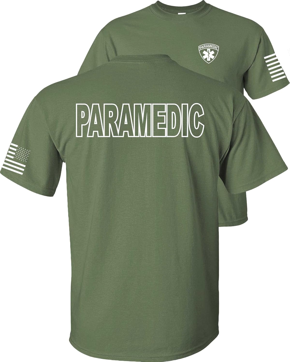 FAIR GAME Paramedic T-Shirt BAF Flag - Paramedic-m.green-white Design