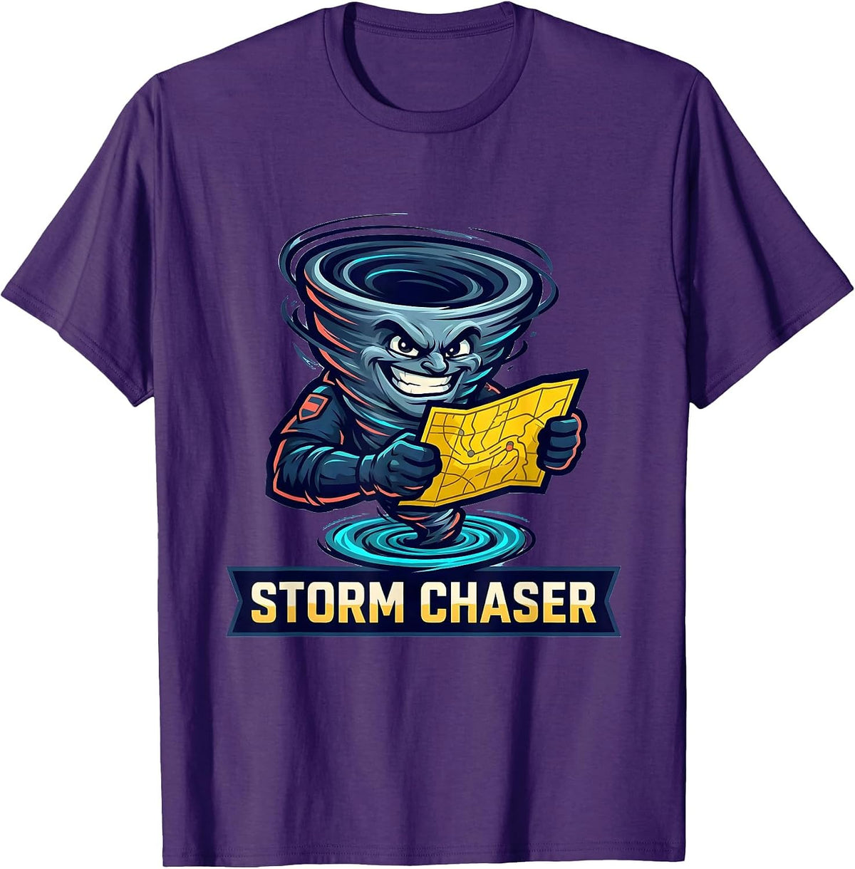 Men's Storm Chaser Meteorologist Tornado Chaser Weather Enthusiast T-Shirt - Purple