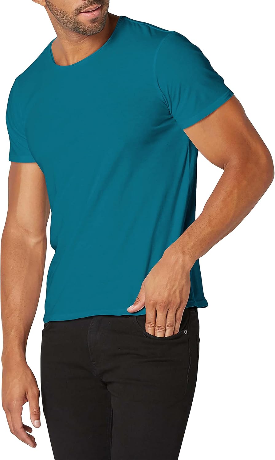 Hat and Beyond Mens Casual Athletic Plain Crew Neck Workout Performance Skateboard T Shirts Solid Short Sleeve Active Tee -