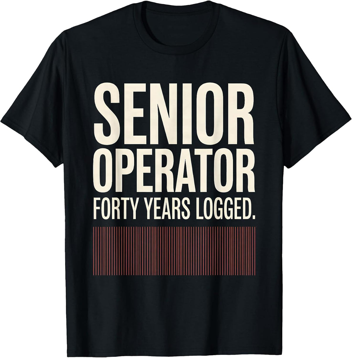 Men's Senior Operator Forty Years Logged Funny Ham Radio Operator T-Shirt - Black