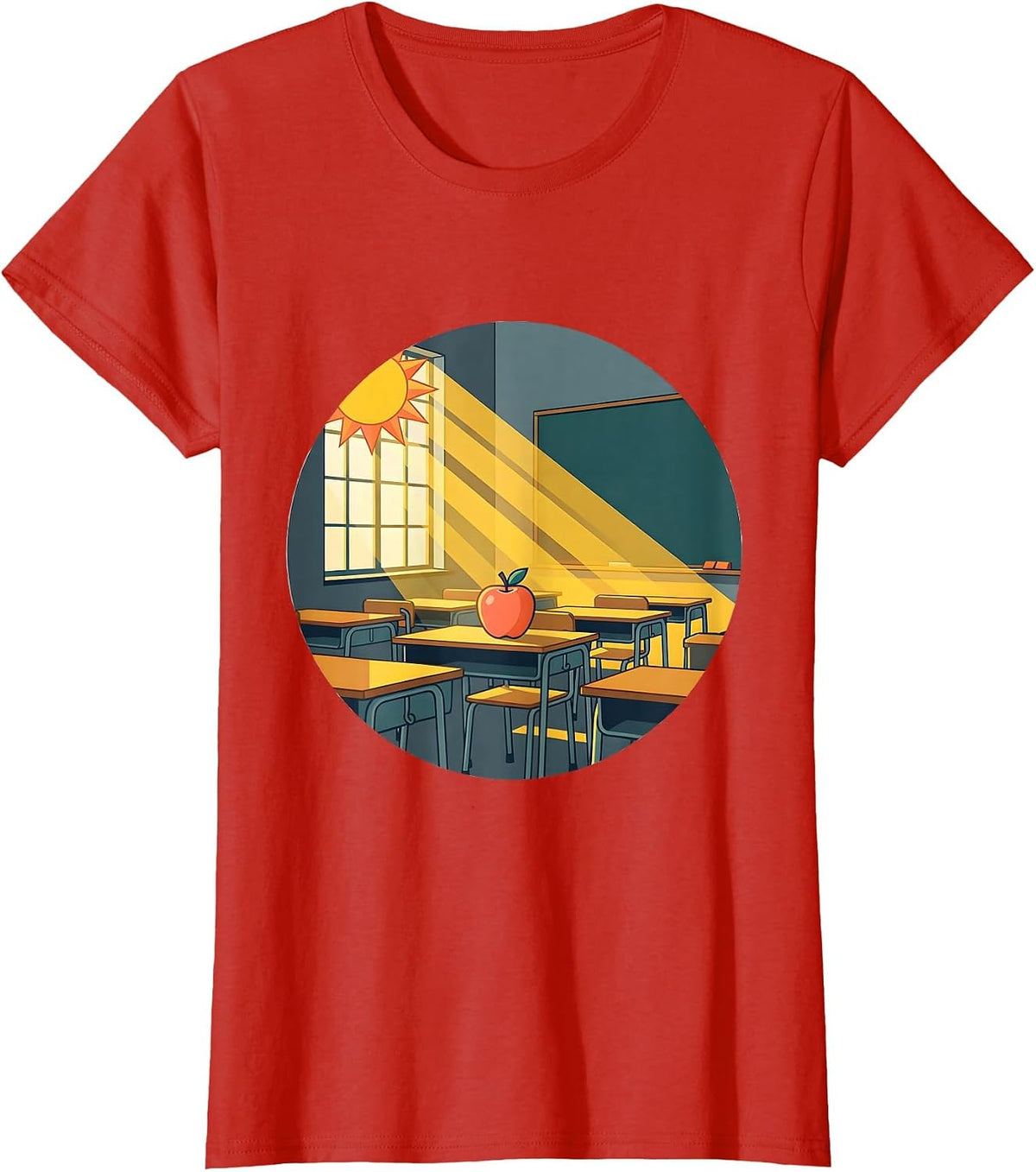 5th Grade Teacher Classroom Sunshine Illustration T-Shirt - Red