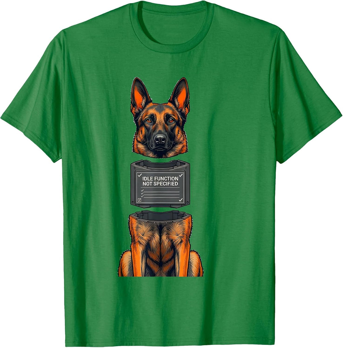 Men's Idle Function Not Specified Belgian Malinois Owner Humor Dog T-Shirt - Kelly Green