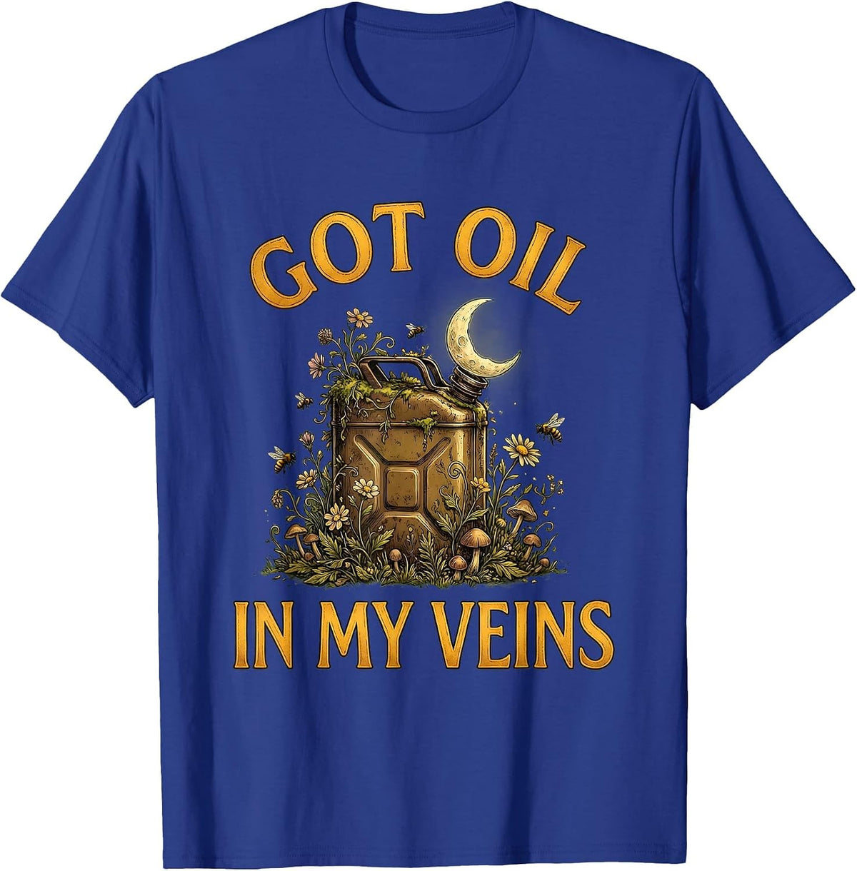 Got Oil In My Veins Mechanic Design T-Shirt - Royal Blue