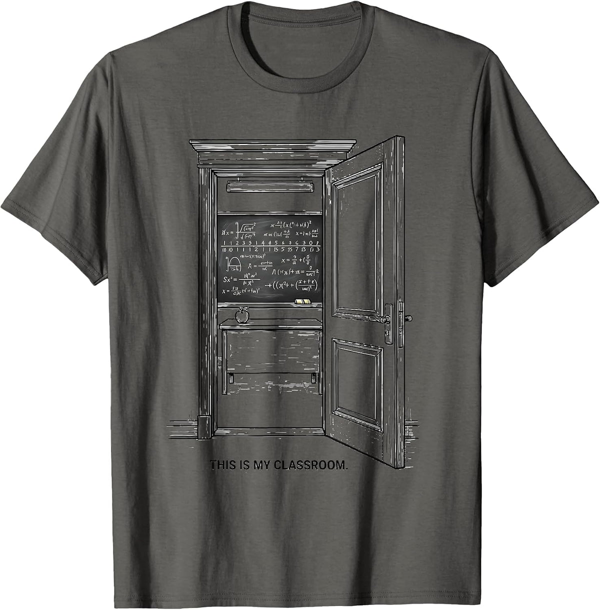 This Is My Classroom Fifth Grade Teacher Design T-Shirt - Asphalt Grey
