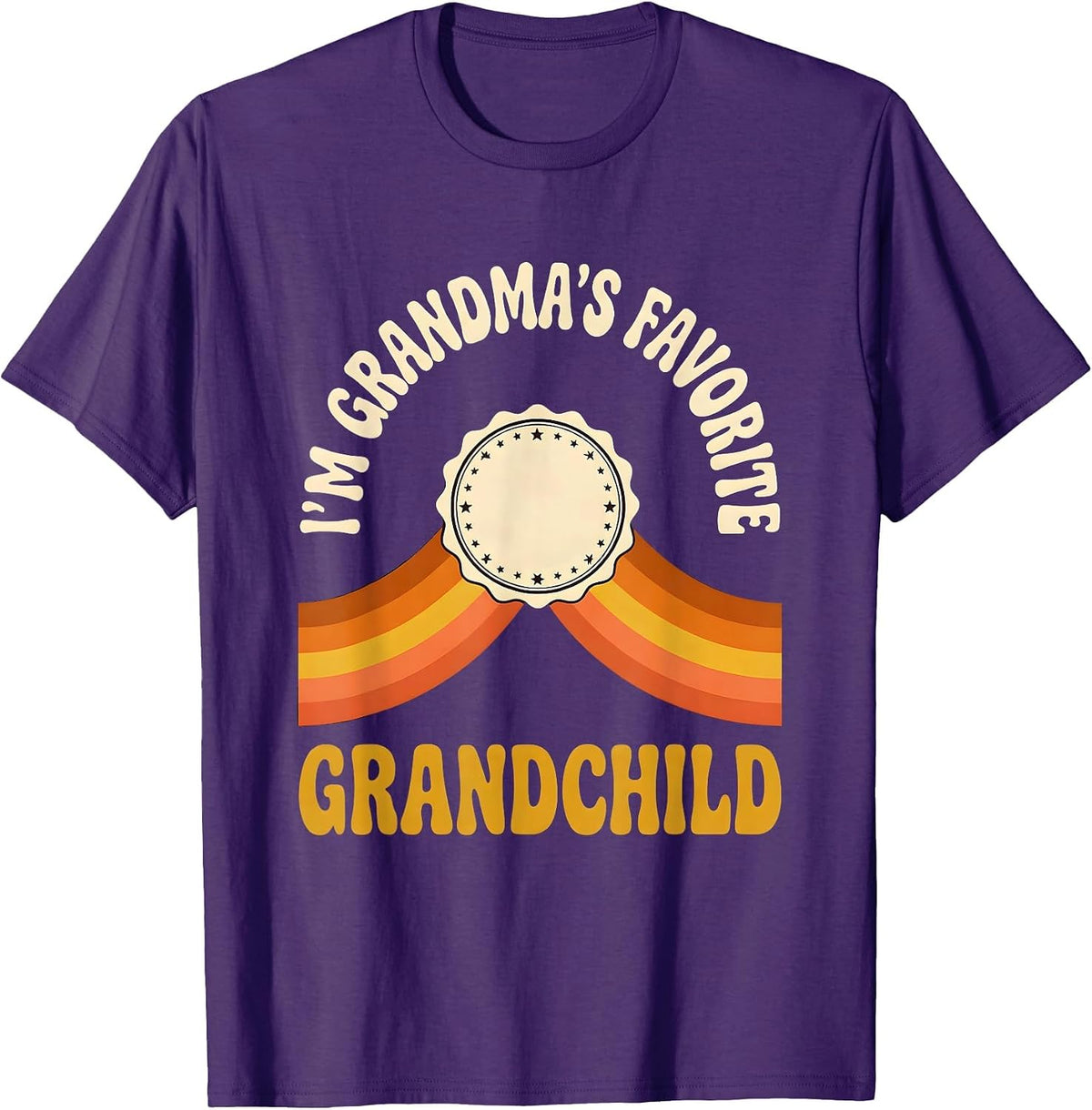 I'm Grandma's Favorite Grandchild Funny Family Humor Retro T-Shirt - Purple